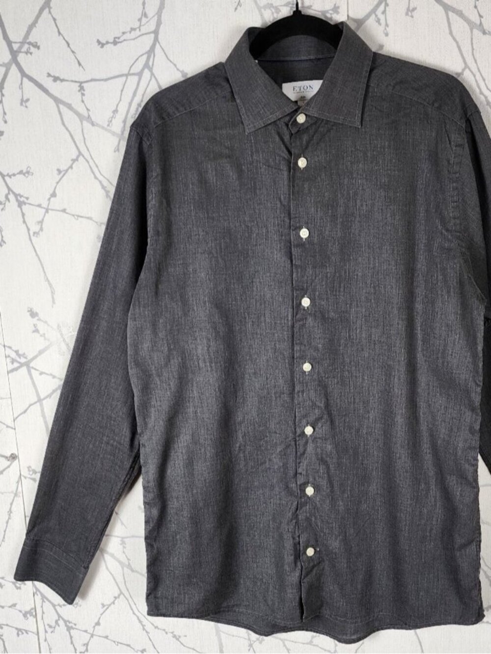 Eton Gray 100% Cotton Slim Fit Dress Shirt